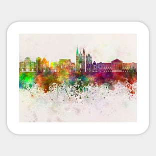 Angers skyline in watercolor background Sticker
